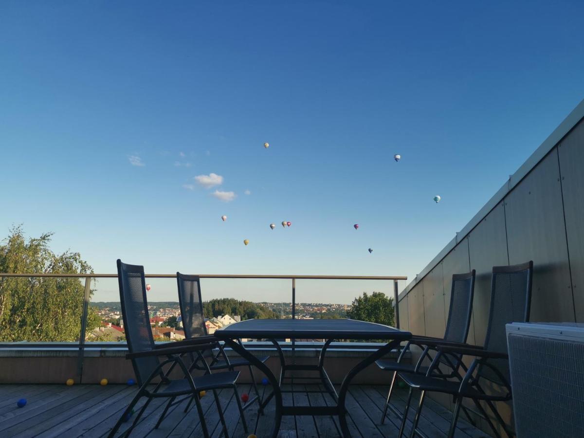 Ferienwohnung Luxury Penthouse With Large Terrace & Panoramic Old Town View Wilna Exterior foto