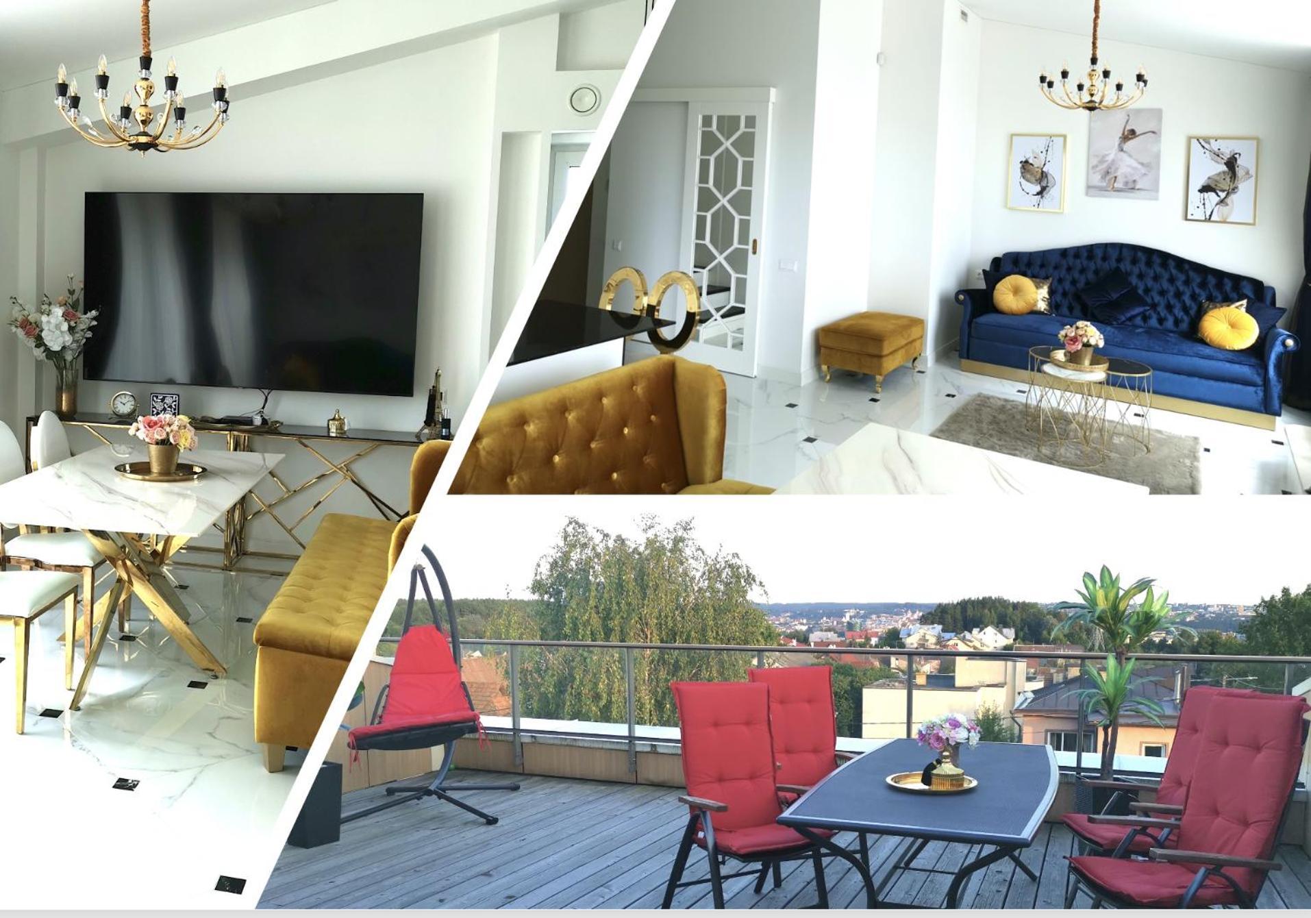 Ferienwohnung Luxury Penthouse With Large Terrace & Panoramic Old Town View Wilna Exterior foto